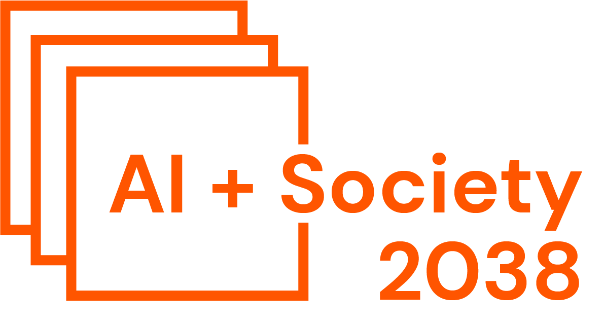 Logo for the AI + Society: 2038 project.